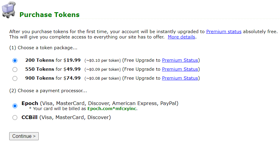 MyFreeCams Payment Methods